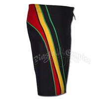 Rasta Diagonal Stripe Board Shorts - Men's