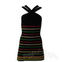 Rasta and Reggae Multi Stripe Knit Mini Dress