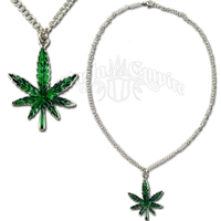 Marijuana Leaf Charm Necklace