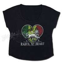 Bob Marley Rasta At Heart Black Dolman - Women's