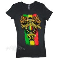 RastaEmpire Logo and Lioness Charcoal T-Shirt - Women's