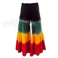Rasta Black Bell Bottom Pants - Women's