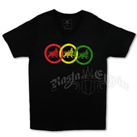 Rasta Rings Black V-Neck T-shirt Men's