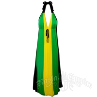 Jamaican Long Halter Dress with Tie
