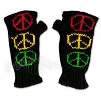 Rasta Knitted Fingerless Glove