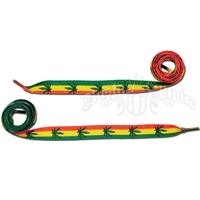 Rasta Stripe and Marijuana Leaf Shoelaces - Thick