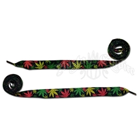 Rasta Marijuana Leaves Shoelaces - Thick