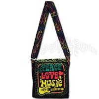 Rasta Peace Love Music Square Purse