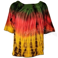Rasta and Reggae Tie-Dye Dolman Top