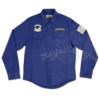 Rock Steady Woven Button Down Blue Long Sleeve - Men's