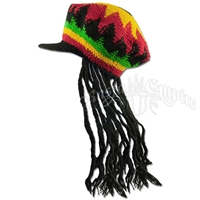 Adult Fake Dreadlocks Crocheted Brimmed Hat