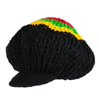 Rasta and Reggae Crochet Brimmed Hat - Oversized
