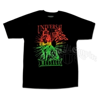 Rasta Lion Universal Message Black T-Shirt - Men's