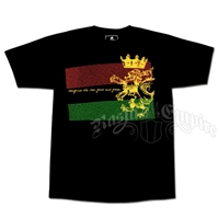 Rasta Ites Gold and Green Black T-Shirt - Men's