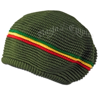 Rasta Stripes Olive Tam