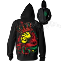 Rasta Lion and Crown Black Hoodie – Men’s