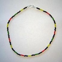 Rasta Glass Beaded Necklace
