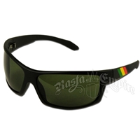 Rasta Wrap Style Sunglasses - Black