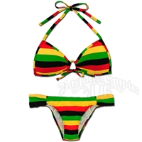 Rasta & Reggae Keyhole Top and Rio Bottom Bikini Swimsuit
