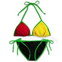 Rasta and Reggae Triangle & String Bottom Swimsuit