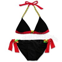 Rasta and Reggae Braid Triangle Top and Side Tie Bottom Bikini