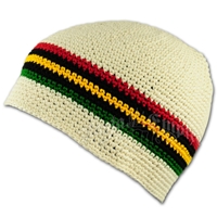 Rasta and Reggae Skull Cap - Natural