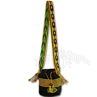 Rasta and Reggae Horizontal Stripe Drawstring Bag with Tassels