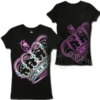 Lion and Crown Black T-Shirt - Women's