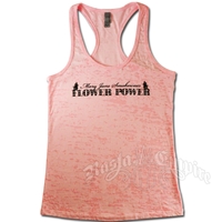 Flower Power Pink Burnout Racer Back Tank - Women's