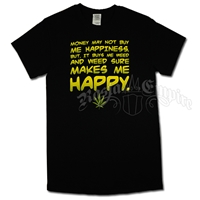 Money Weed Happiness Black T-Shirt - Men's