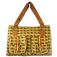 Dub Wise Allover Lion Handbag - Khaki