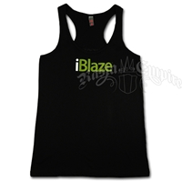 I Blaze Black Racer Back Tank Top - Women's