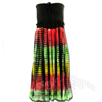 Rasta and Reggae Smocked Tie-Dye Dress - Women's