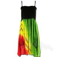 Rasta and Reggae Smocked Short Summer Dress - Women's