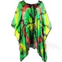 Rasta Tie-Dye Poncho Cover-up