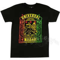 Rasta Crest Universal Message Black T-Shirt - Men's