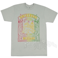 Rasta Crest Universal Message Silver T-Shirt - Men's
