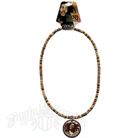 Bob Marley One Love Beaded Wood Necklace