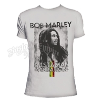 Bob Marley Rastaman Vibration Vintage Silver T-Shirt - Men's