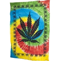 Marijuana Leaf Tie Dye Twin Tapestry