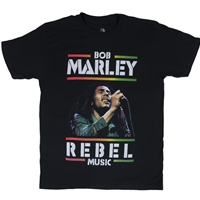 Bob Marley Rebel Music Black T-Shirt – Men’s 