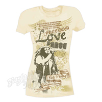 Bob Marley Lyrics French Vanilla T-Shirt - Women's