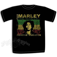 Bob Marley Positive Vibration Black T-Shirt - Youth's