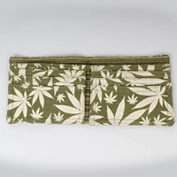 Green and White Weed Leaf Bi-Fold Wallet