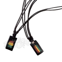 Rasta Pendant on Wax Cord Necklace