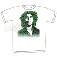 Bob Marley Leaves White T-Shirt - Men's