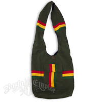 Rasta Cotton Wide Strap Shoulder Bag with Pocket