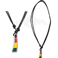Rasta Reggae Pewter Pendant Necklace