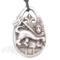 Rasta Lion Pewter Pendant Necklace