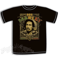 Bob Marley Rastafari Poster Black T-Shirt - Men's